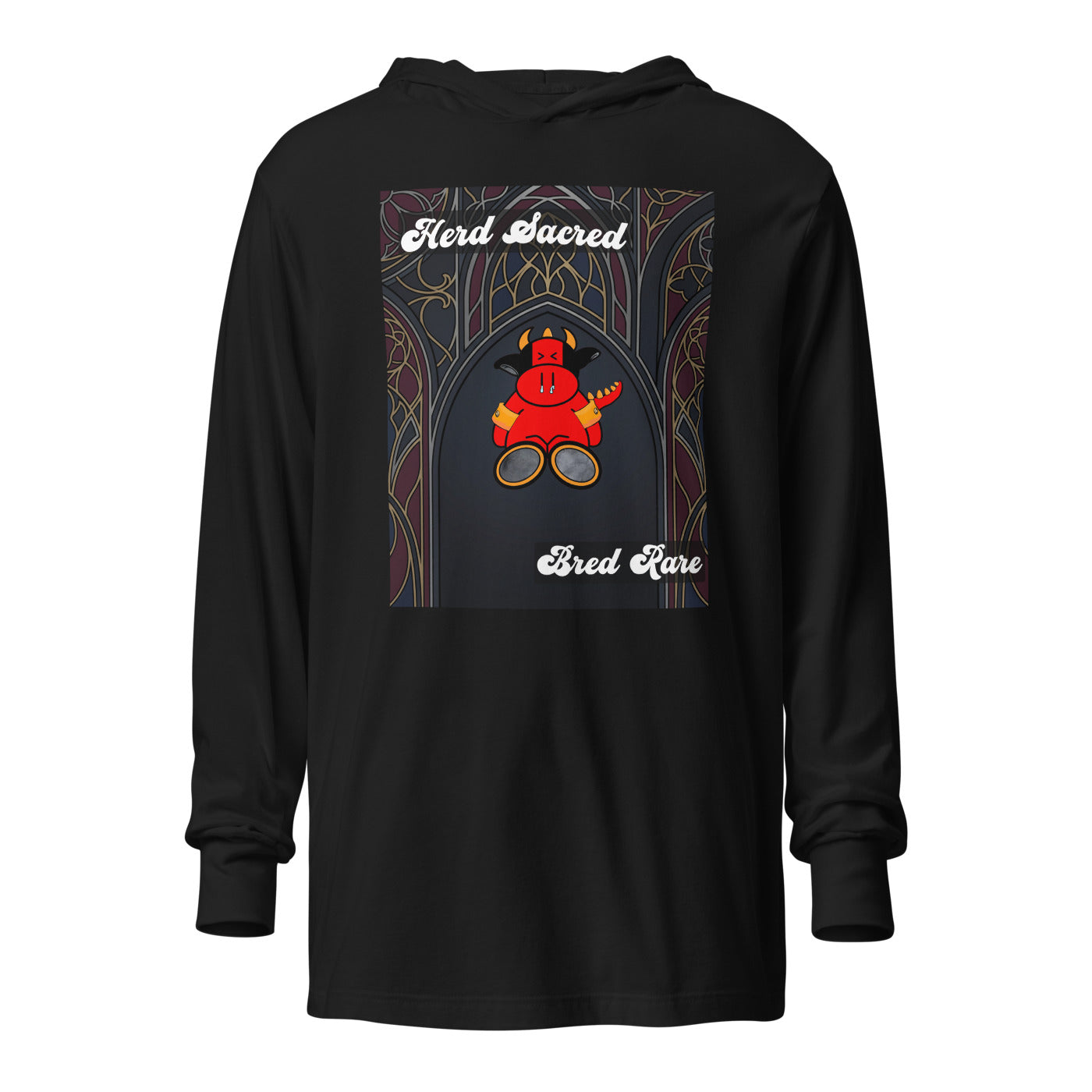 Pocket Cows Unisex Hooded Long Sleeve Tee — Design 267