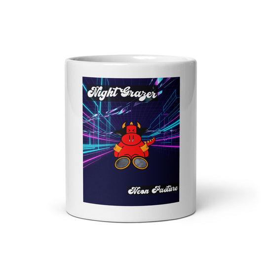 Pocket Cows White Glossy Mug — After Hours — Design 250