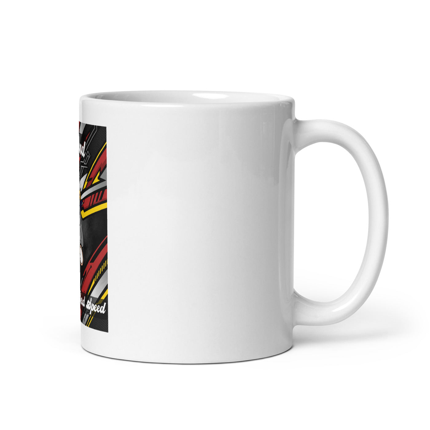 Pocket Cows White Glossy Mug — Full Throttle — Design 265