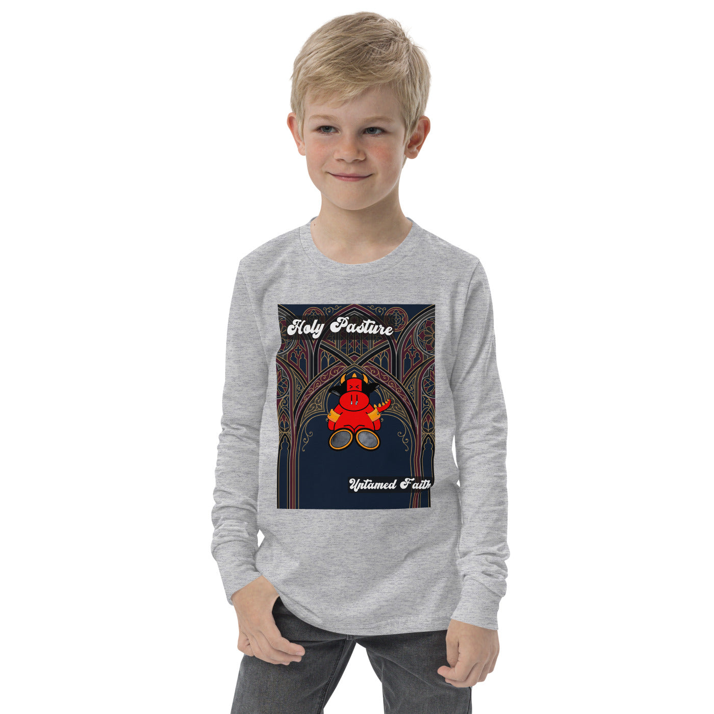 Pocket Cows Youth Long Sleeve Tee — Design 270