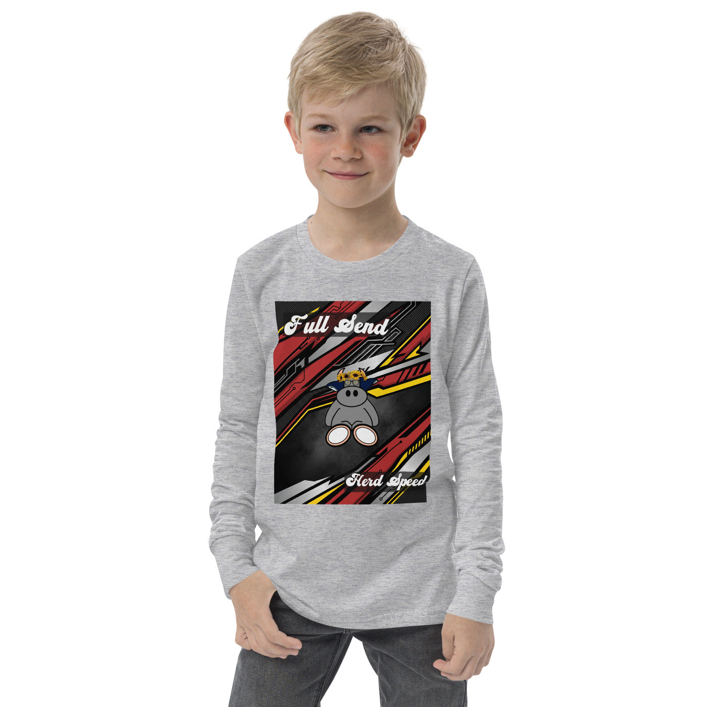 Pocket Cows Youth Long Sleeve Tee — Design 265