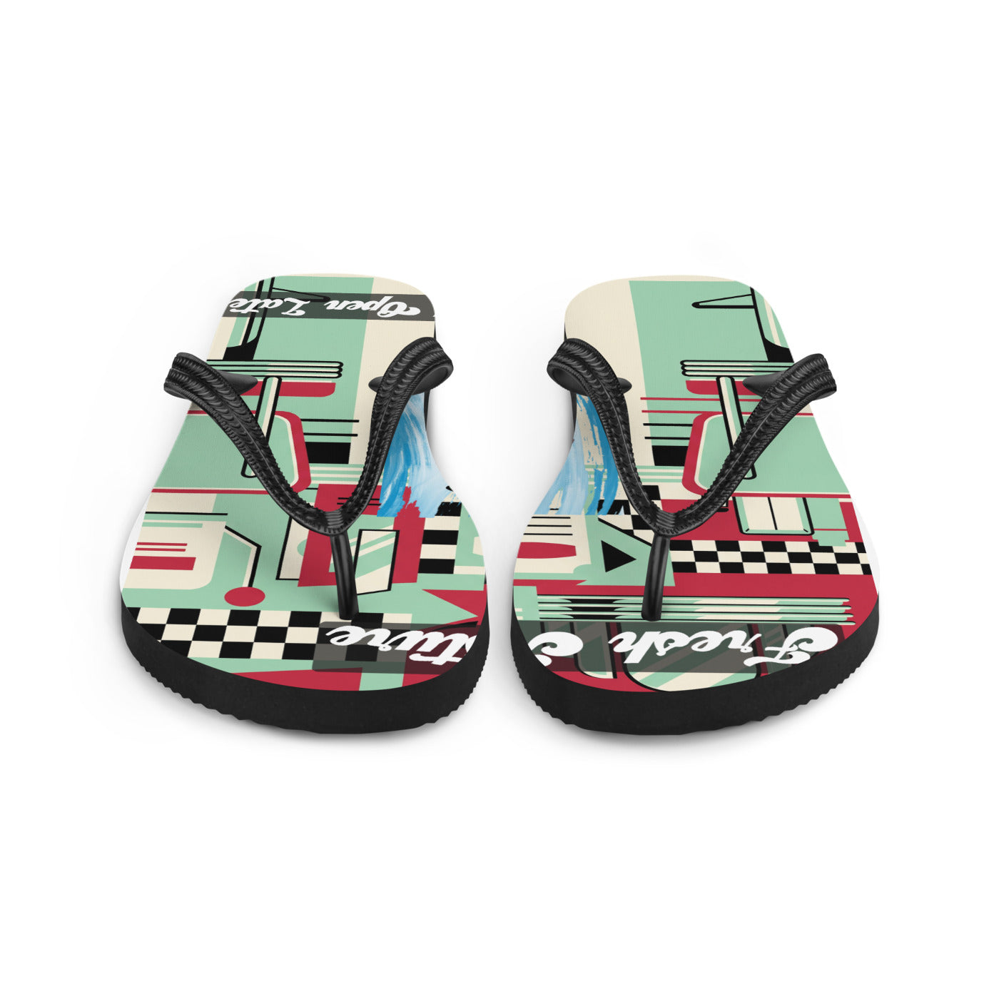 Pocket Cows Sublimation Flip Flops — Always Fresh — Design 715