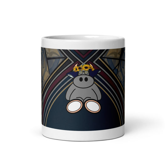 Pocket Cows White Glossy Mug — Sacred Herd — Design 269