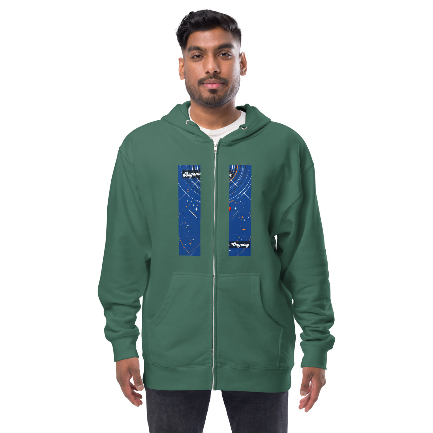 Pocket Cows Unisex Fleece Zip Up Hoodie — Design 278