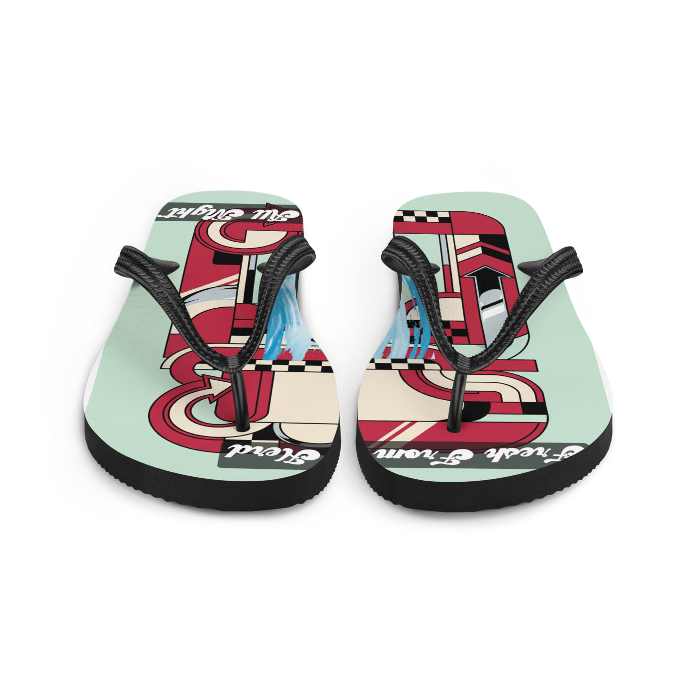Pocket Cows Sublimation Flip Flops — Always Fresh — Design 713