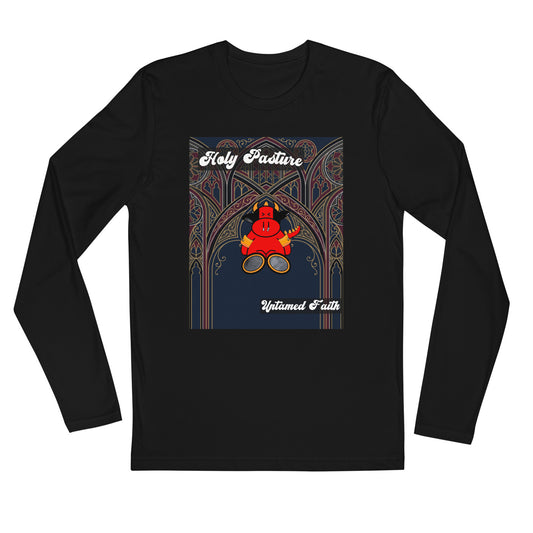 Pocket Cows Men's Fitted Long Sleeve Shirt — Design 270