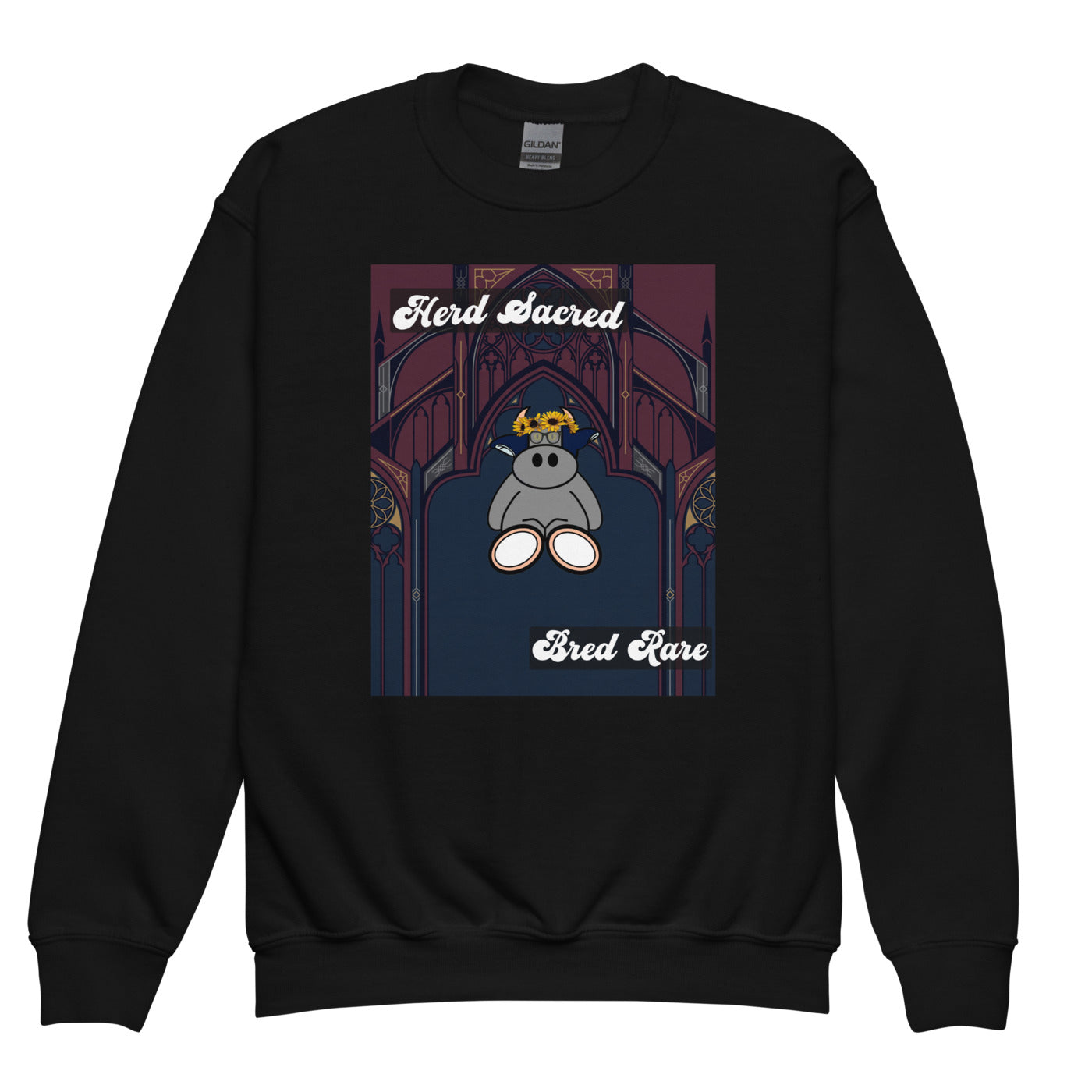 Pocket Cows Youth Crew Neck Sweatshirt — Design 271
