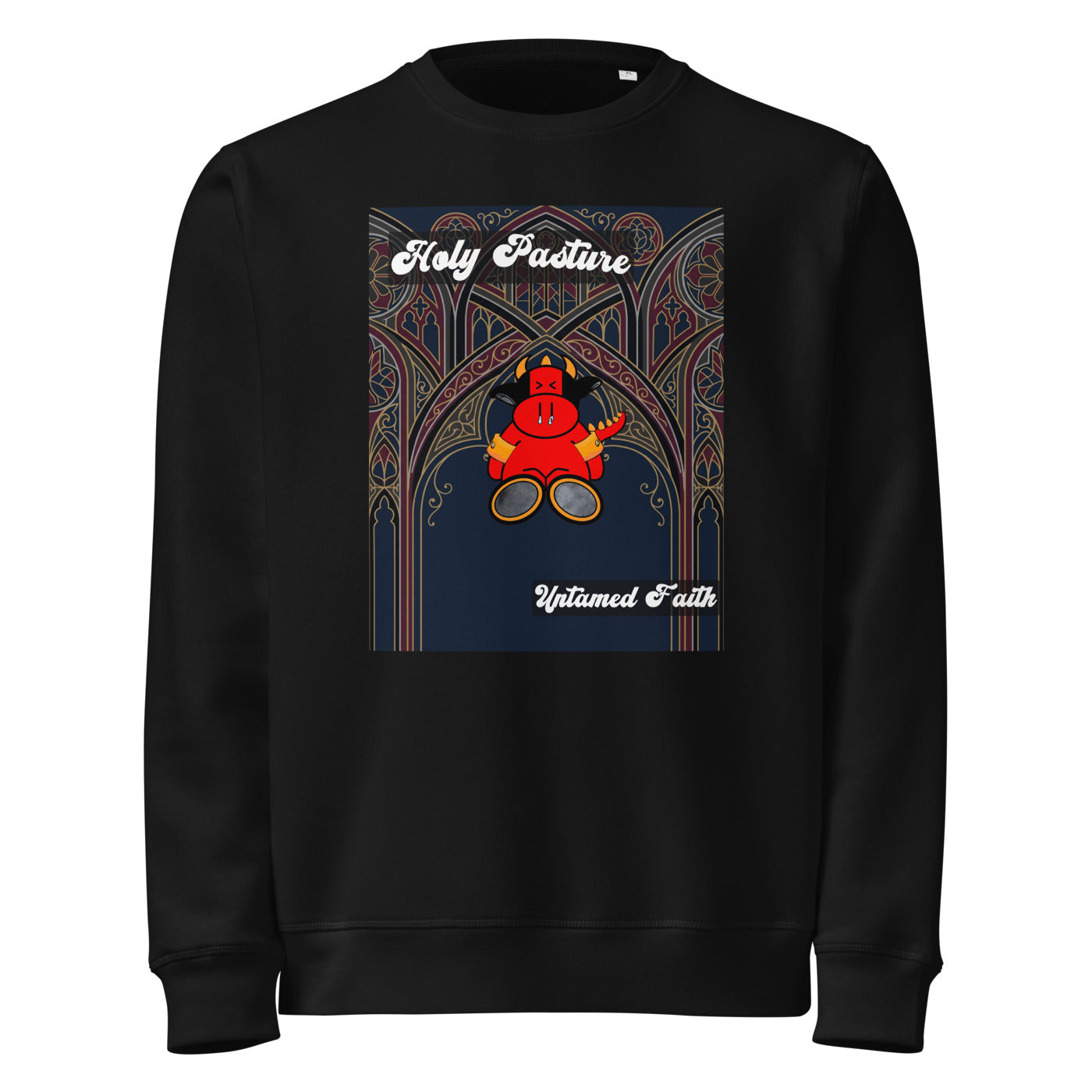 Pocket Cows Unisex Organic Mid-Weight Roller Sweatshirt — Design 270