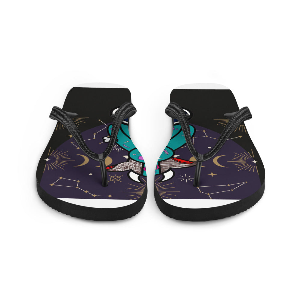 Pocket Cows Sublimation Flip Flops — Written In The Herd — Design 803
