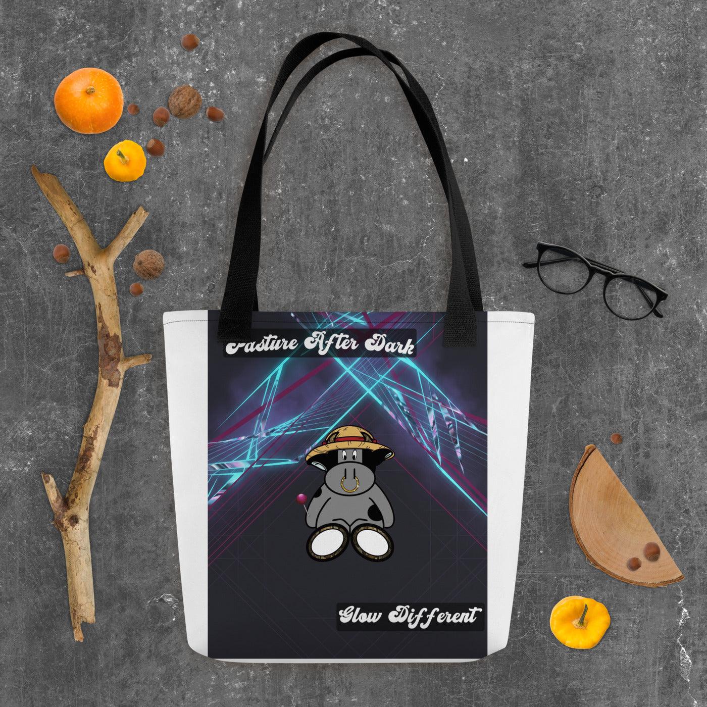 Pocket Cows All-Over Print Tote Bag — After Hours — Design 318