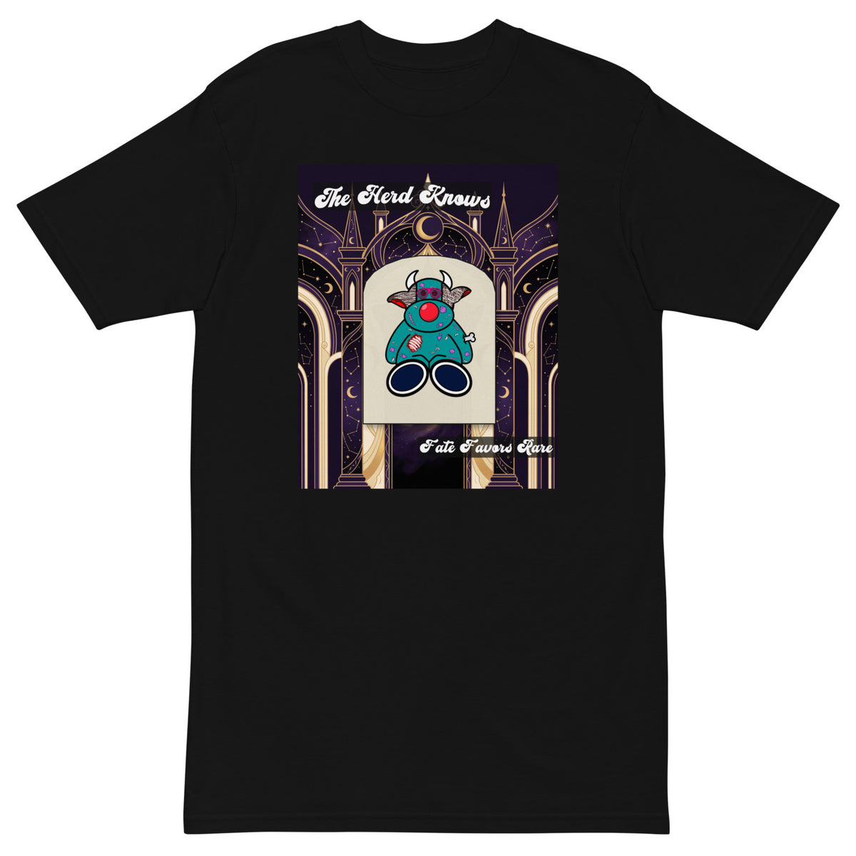 Pocket Cows Heavyweight Tee — Written In The Herd — Design 15 — alternate view