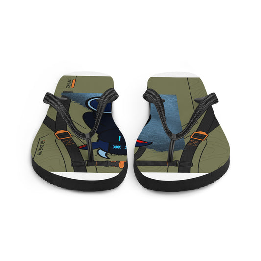 Pocket Cows Sublimation Flip Flops — Built To Roam — Design 762