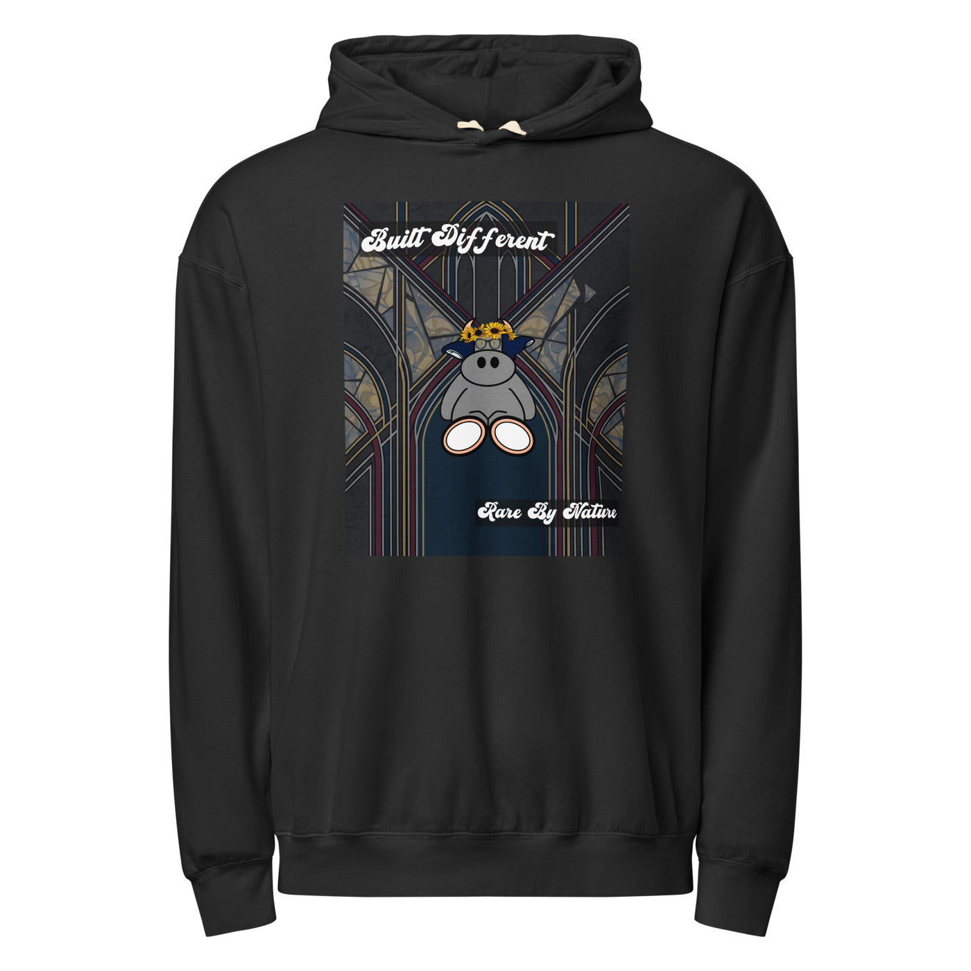 Pocket Cows Unisex Garment-Dyed Lightweight Fleece Hooded Sweatshirt I Comfort Colors — Sacred Herd — Design 269