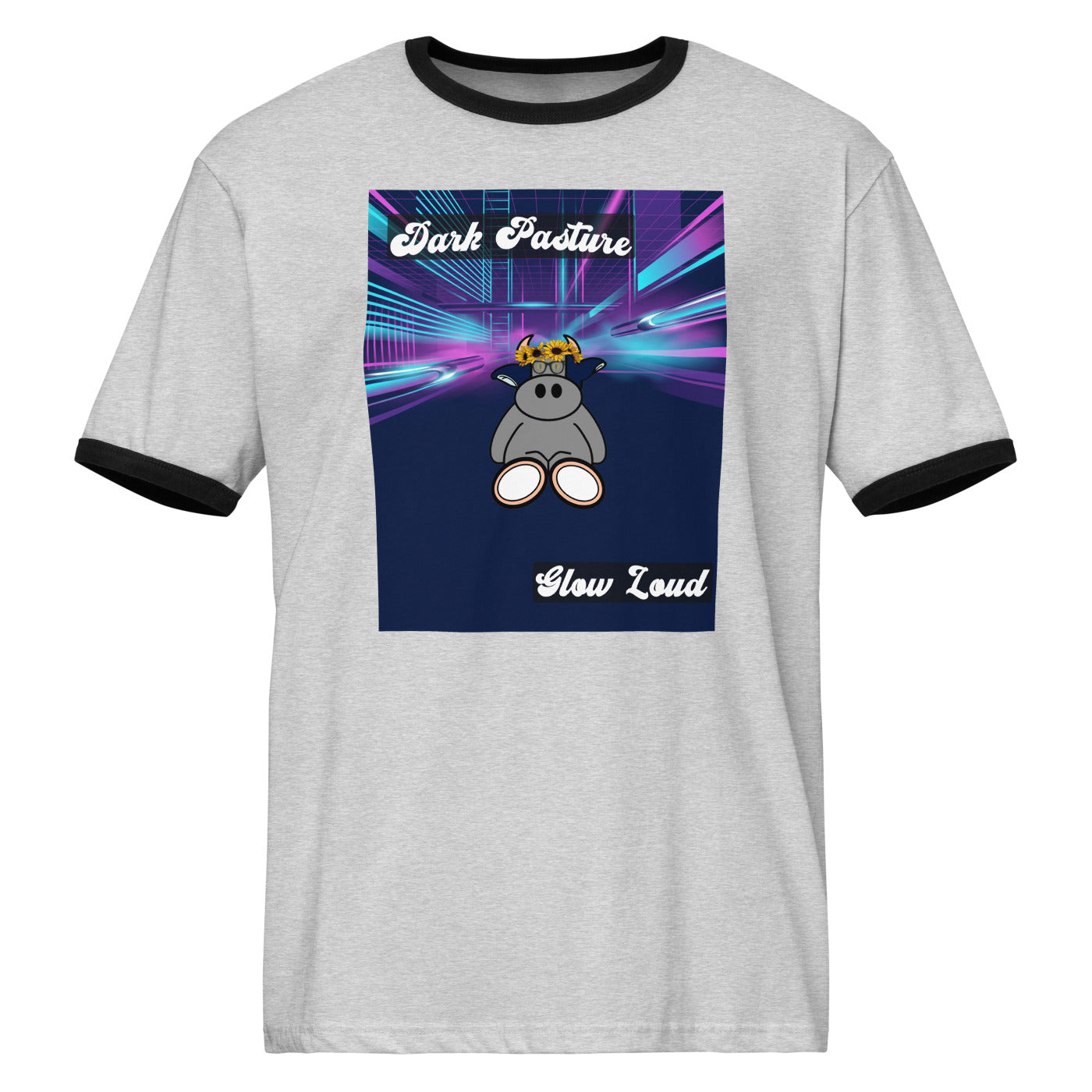 Pocket Cows Unisex Ringer T-Shirt — Design 255