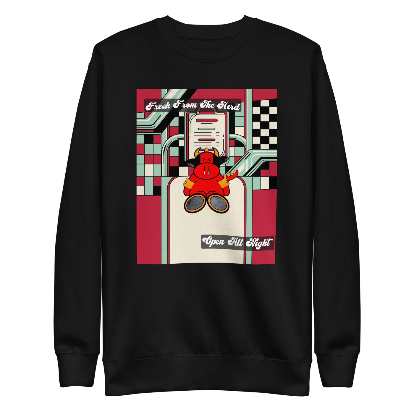 Pocket Cows Crewneck — Always Fresh — Design 296