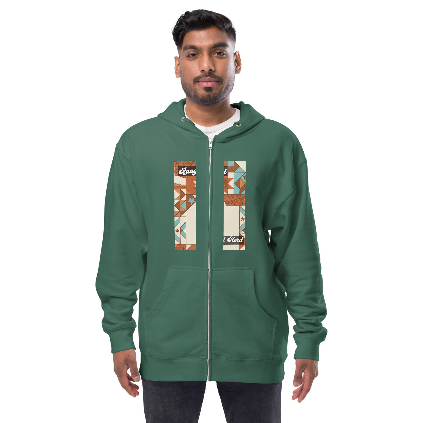 Pocket Cows Unisex Fleece Zip Up Hoodie — Design 258