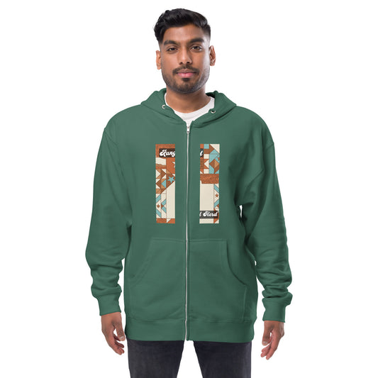 Pocket Cows Unisex Fleece Zip Up Hoodie — Design 258