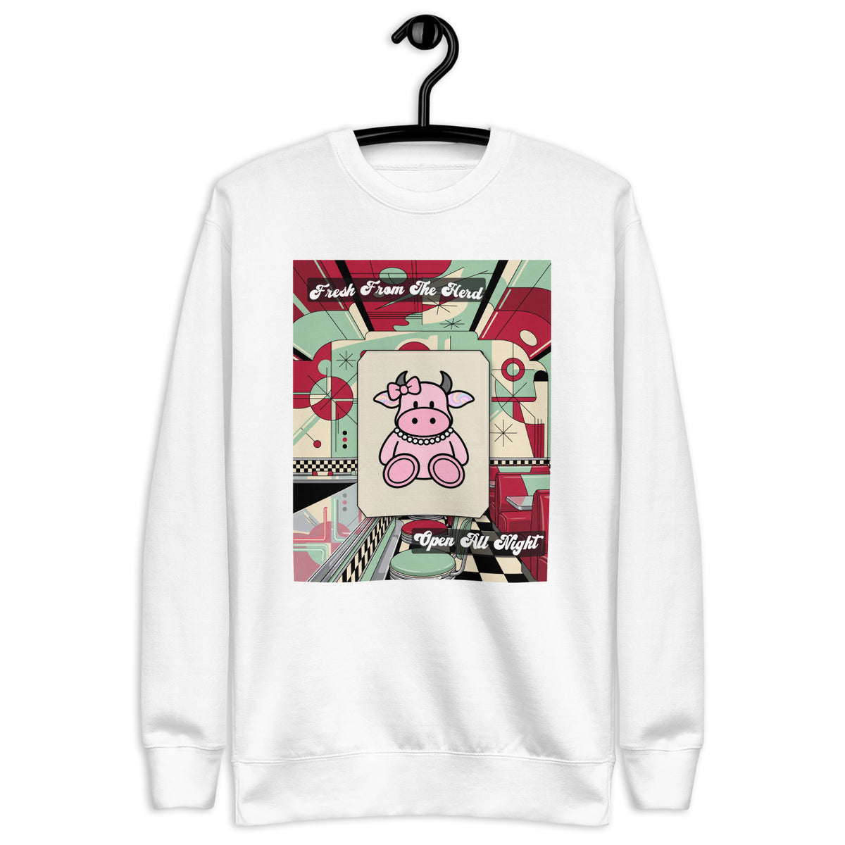 Pocket Cows Crewneck — Always Fresh — Design 01 — alternate view