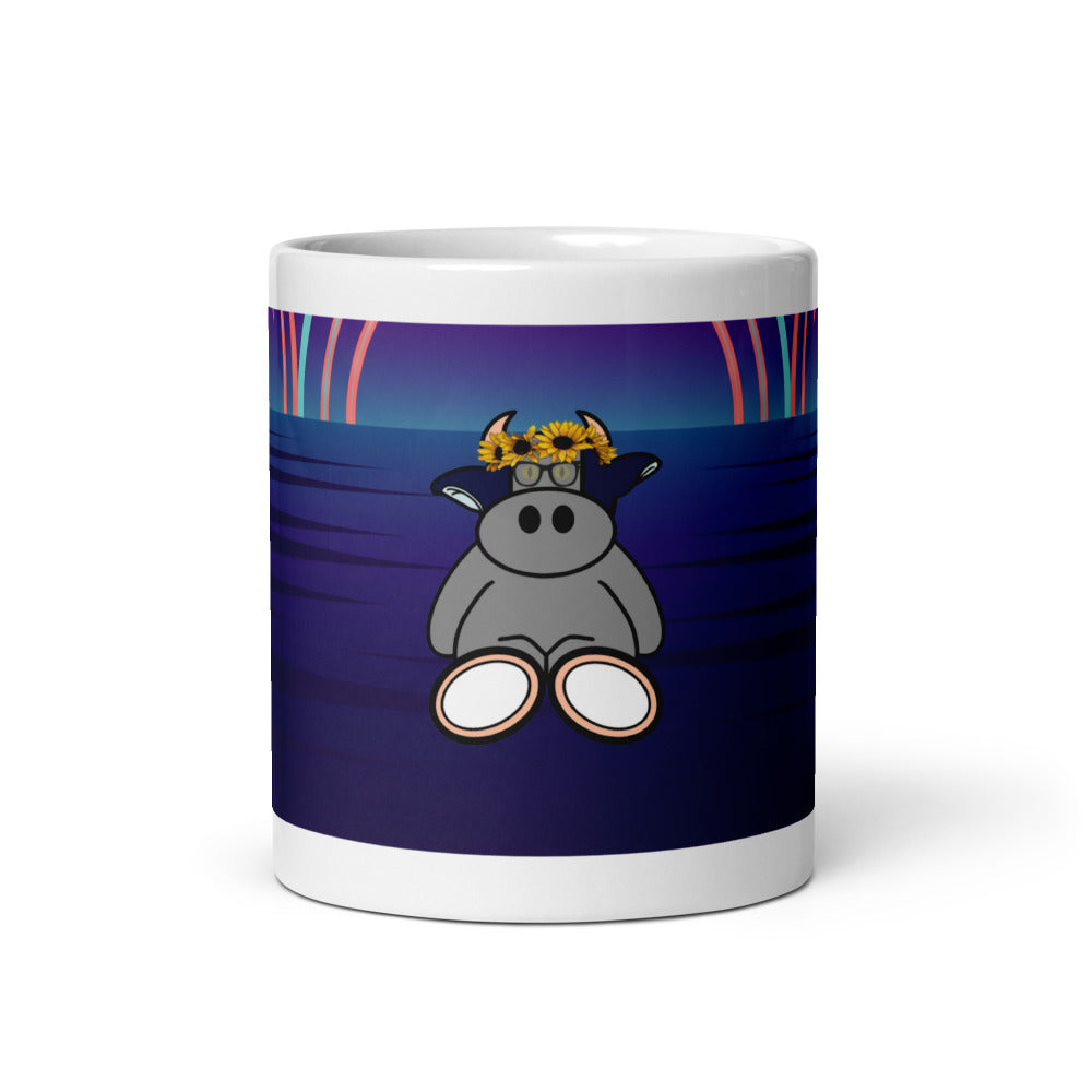 Pocket Cows White Glossy Mug — Pasture Vice — Design 279