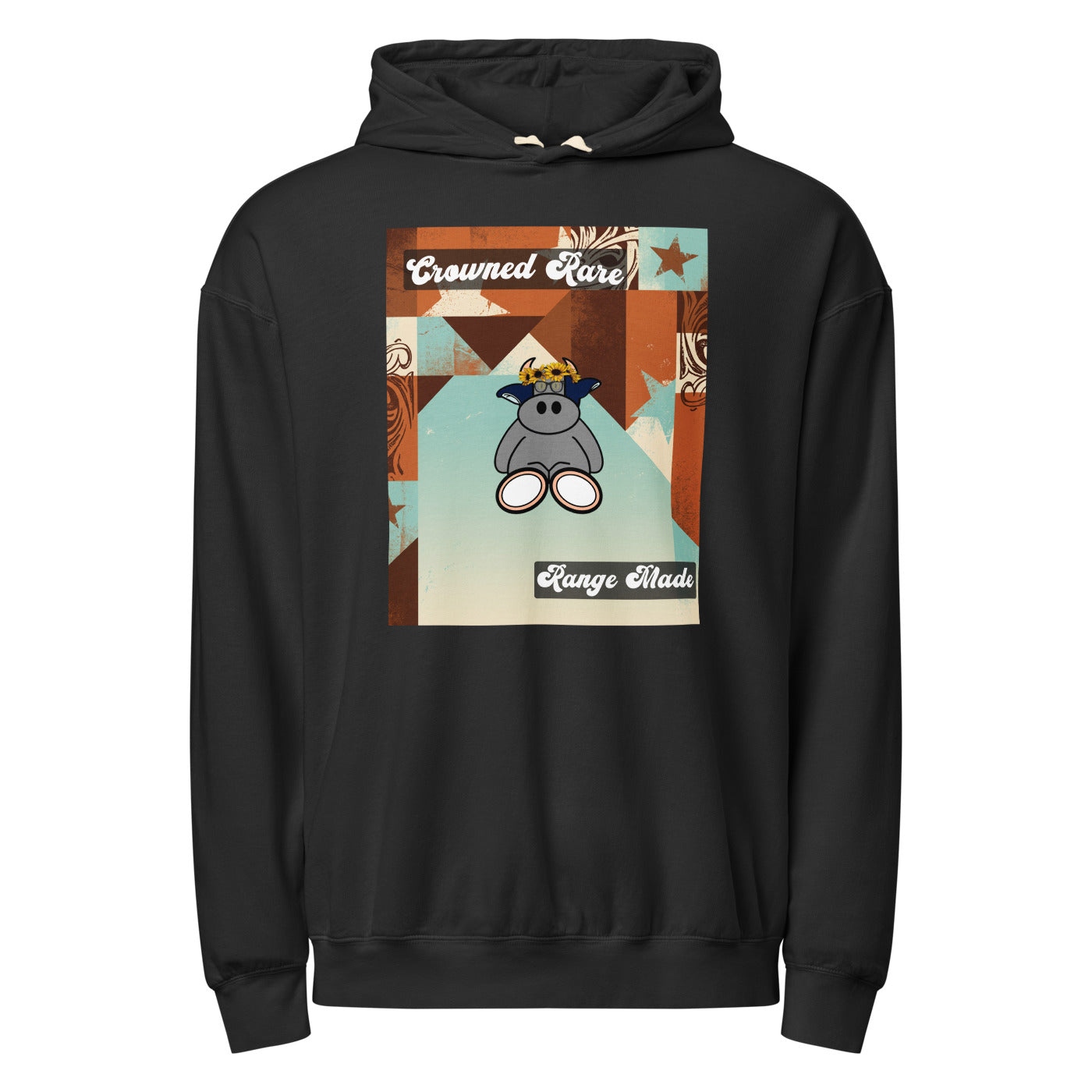 Pocket Cows Unisex Garment-Dyed Lightweight Fleece Hooded Sweatshirt I Comfort Colors — Range Royalty — Design 260