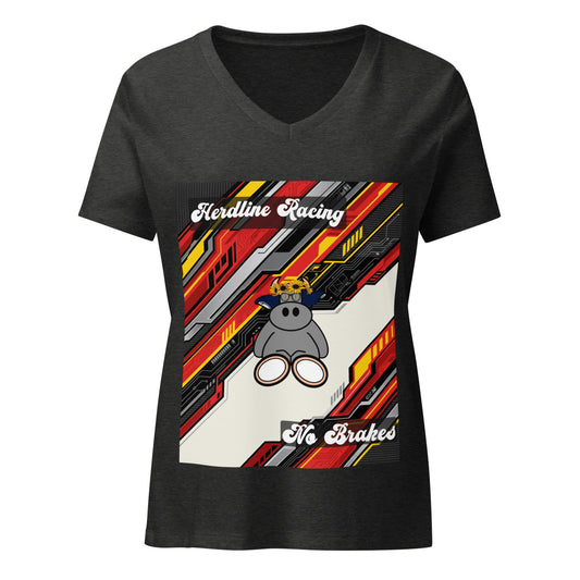 Pocket Cows Women's Relaxed V-Neck T-Shirt — Design 263