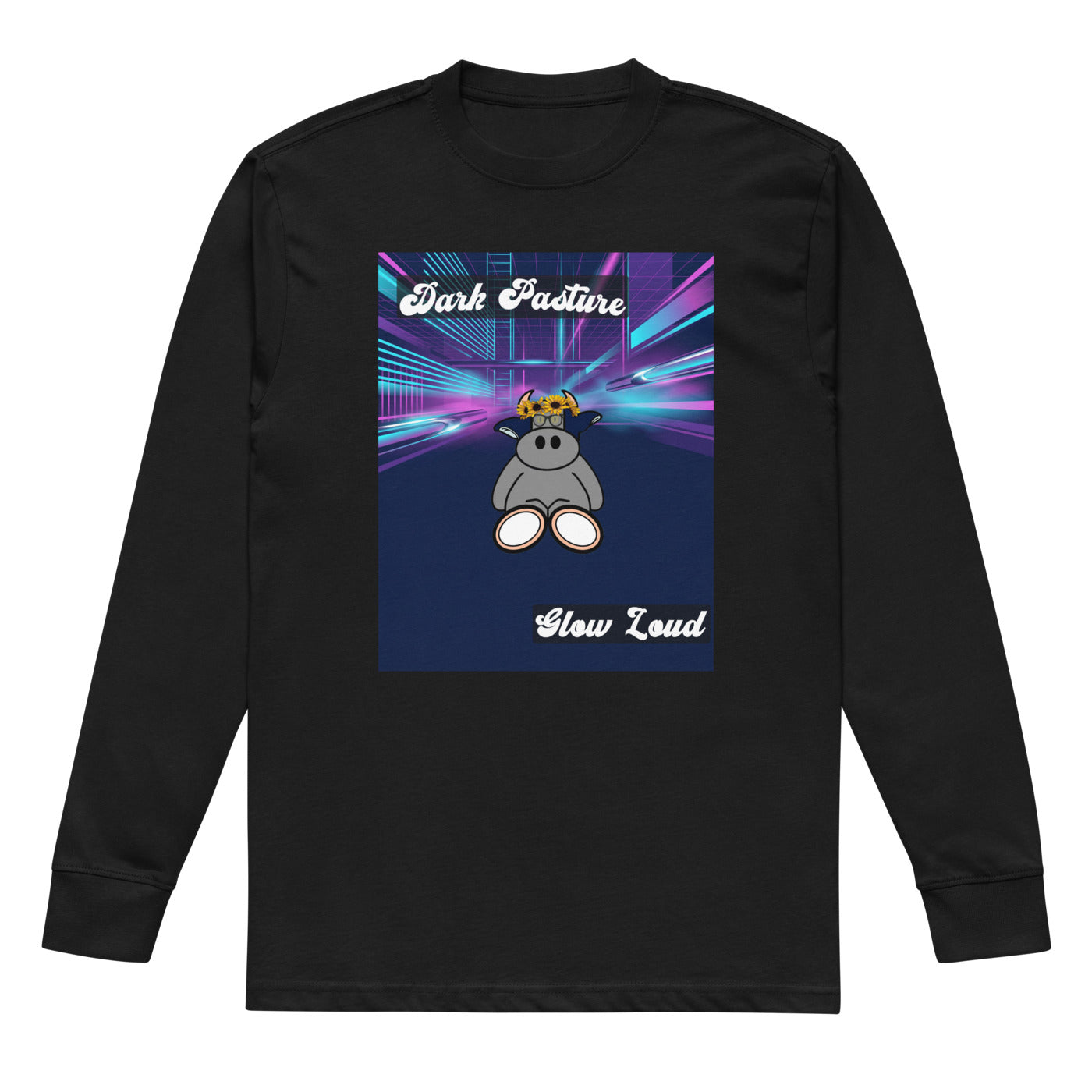Pocket Cows Men's Heavyweight Long Sleeve T-Shirt — Design 255