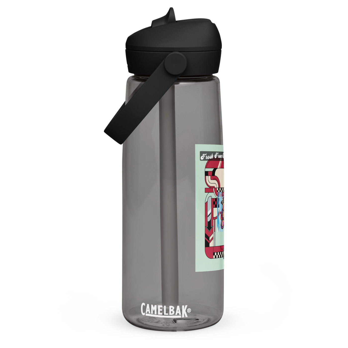 Pocket Cows Flip Straw Water Bottle — Design 713