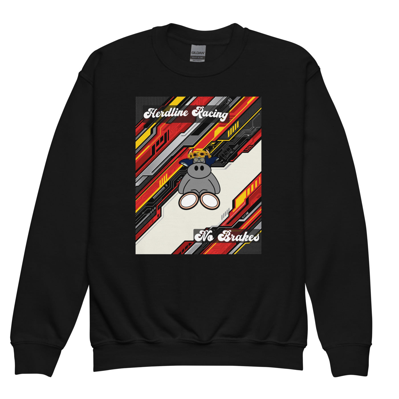 Pocket Cows Youth Crew Neck Sweatshirt — Design 263