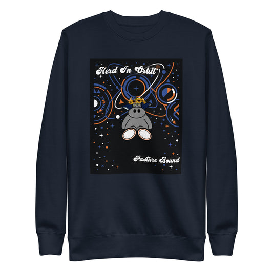 Pocket Cows crewneck — Orbit The Herd — Design 305