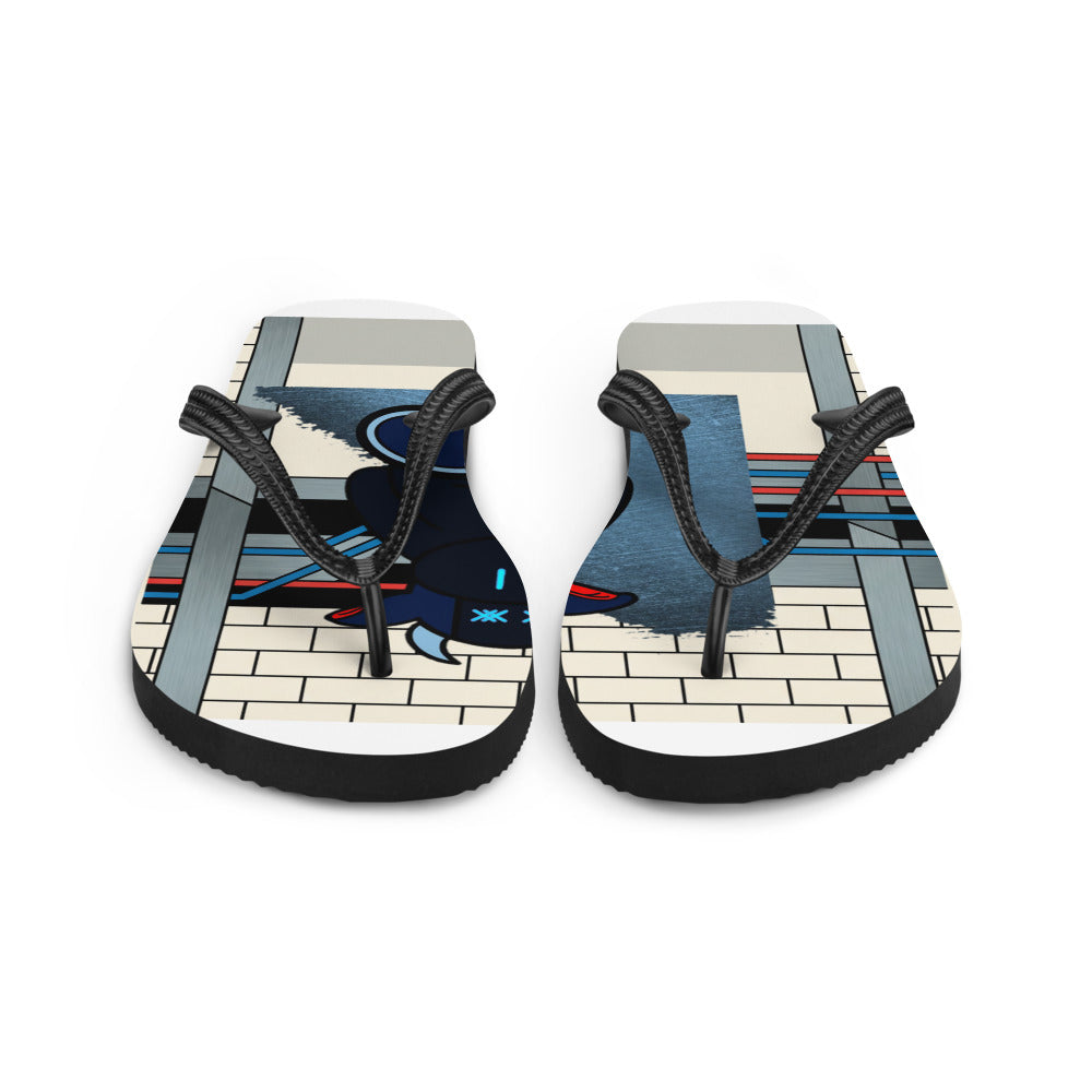 Pocket Cows Sublimation Flip Flops — Move Different — Design 755