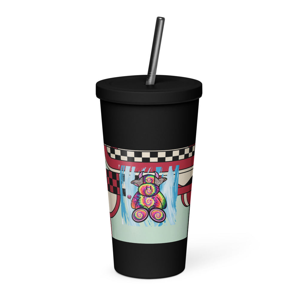 Pocket Cows Insulated Tumbler with a Straw — Always Fresh — Design 713
