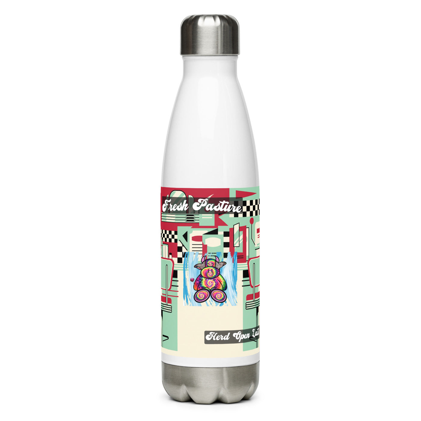 Pocket Cows Stainless Steel Water Bottle — Always Fresh — Design 715