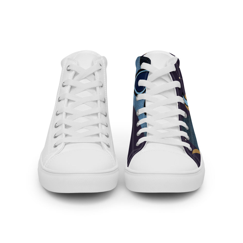 Pocket Cows Men's High Top Canvas Shoes — Written In The Herd — Design 759