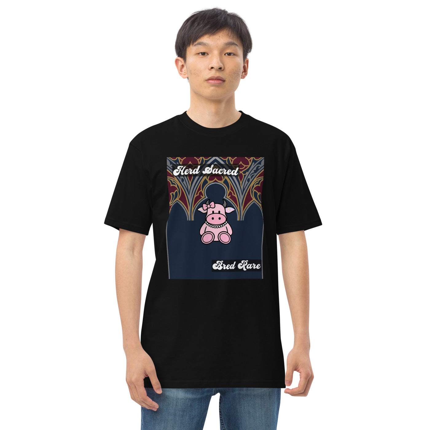 Pocket Cows Heavyweight Tee — Sacred Herd — Design 839
