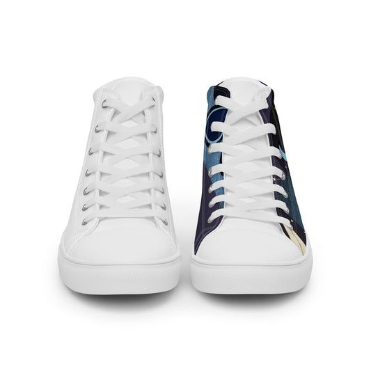 Pocket Cows Men's High Top Canvas Shoes — Written In The Herd — Design 761