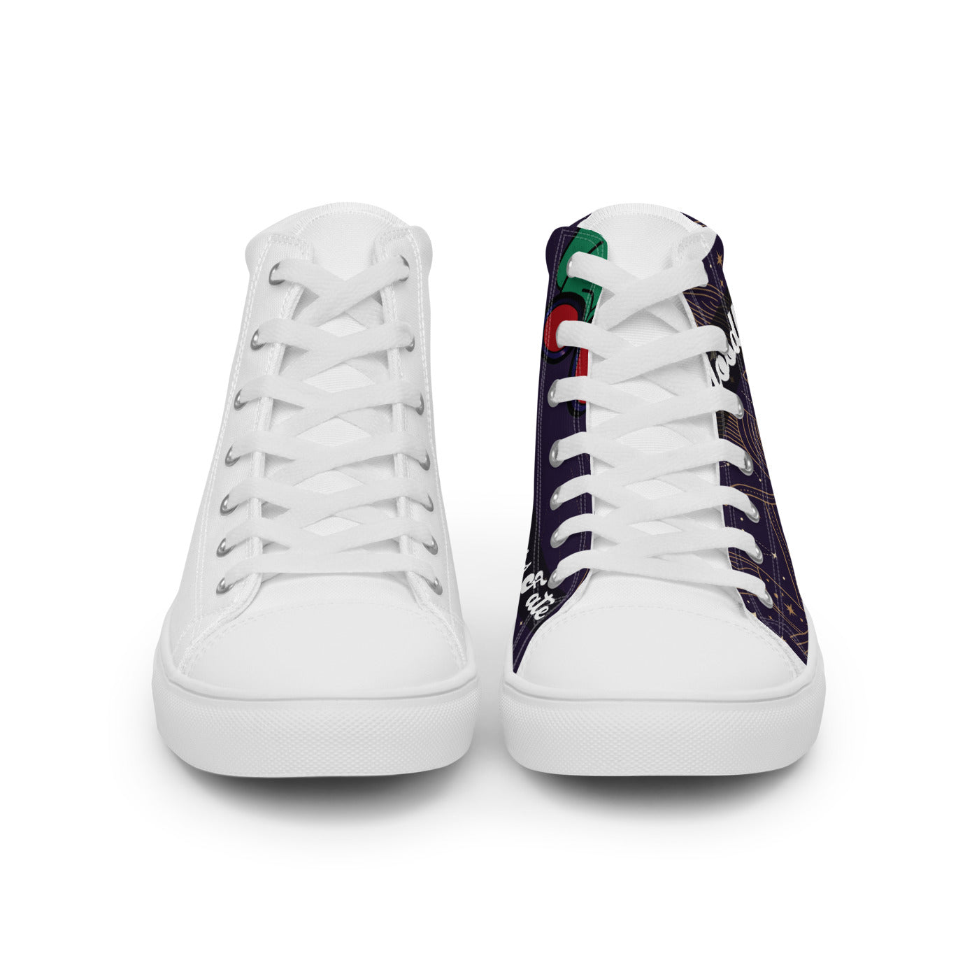 Pocket Cows Men's High Top Canvas Shoes — Written In The Herd — Design 731