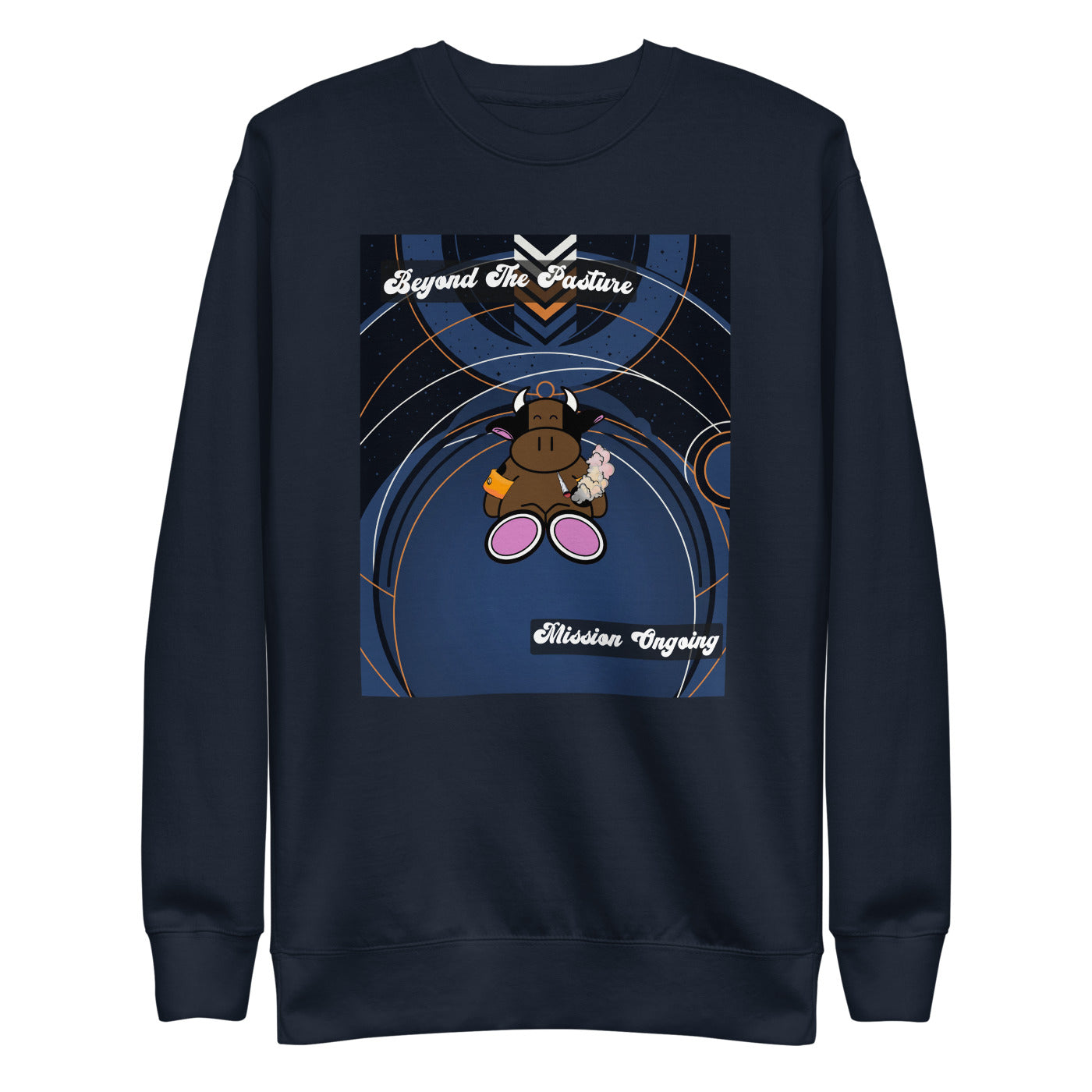 Pocket Cows Crewneck — Orbit The Herd — Design 192
