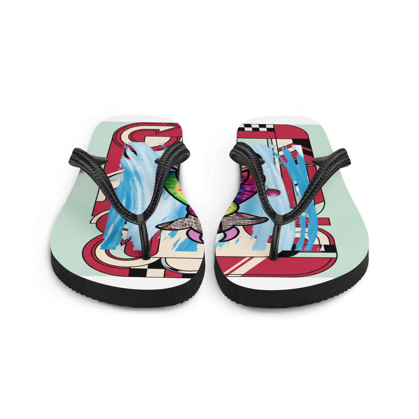 Pocket Cows Sublimation Flip Flops — Always Fresh — Design 713