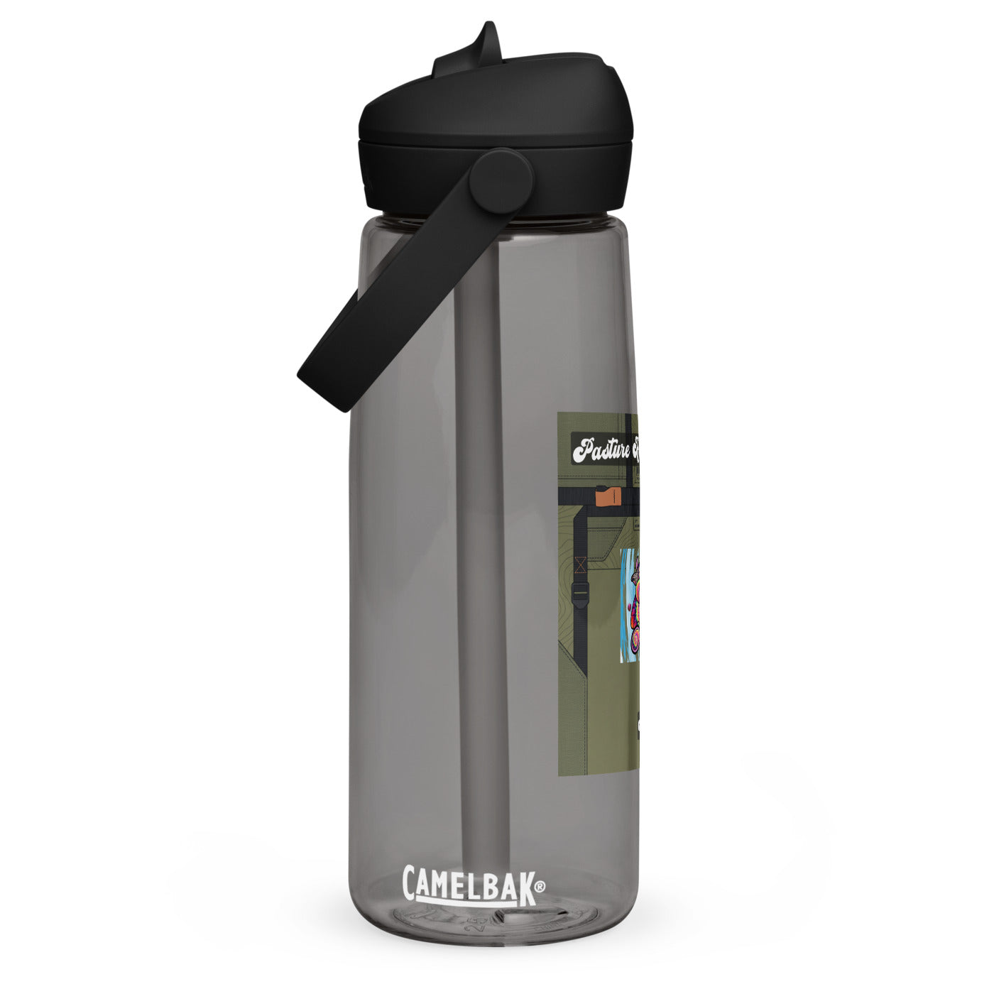 Pocket Cows Flip Straw Water Bottle — Design 720