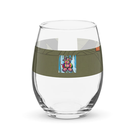 Pocket Cows Stemless Wine Glass (15 oz) — Built To Roam — Design 717