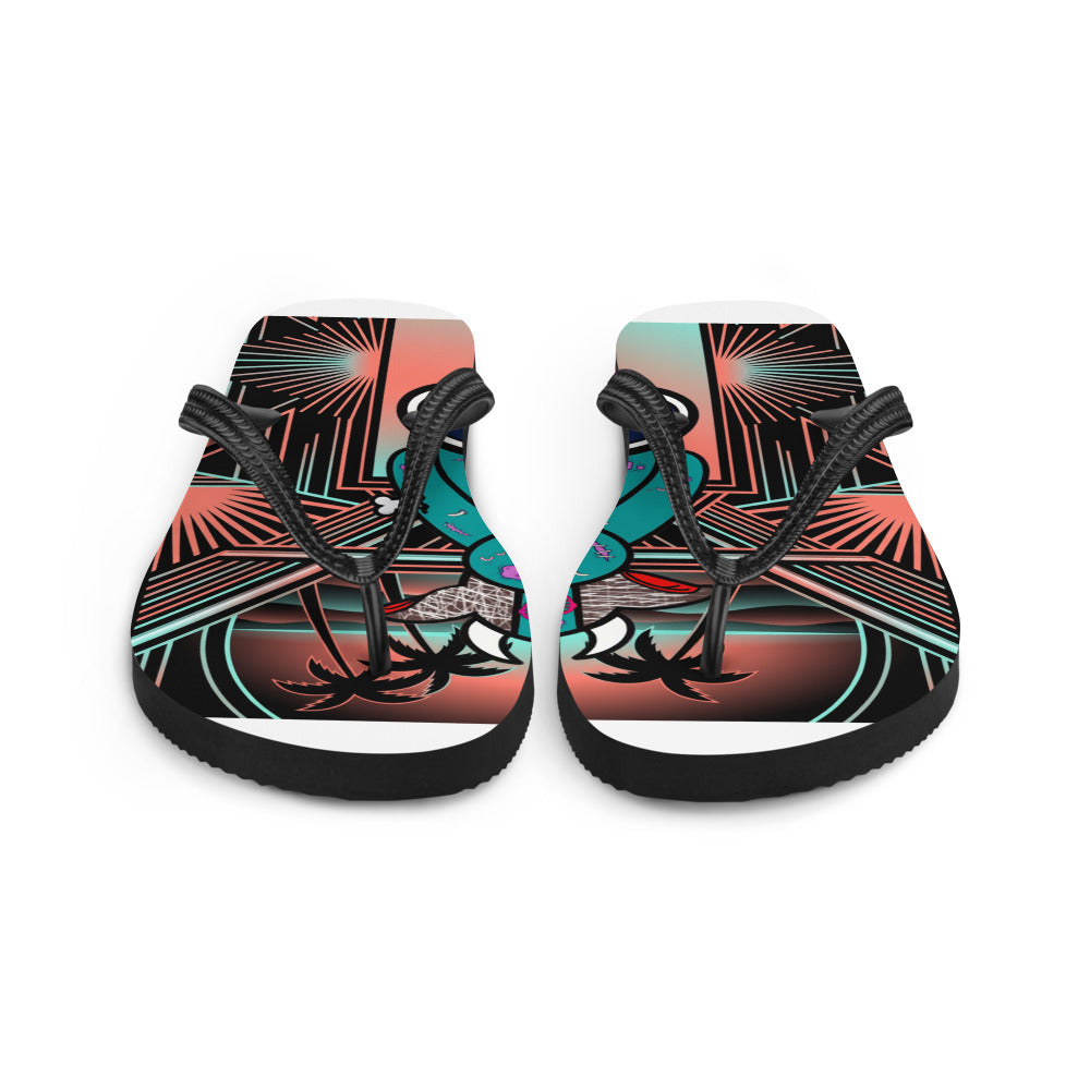 Pocket Cows Sublimation Flip Flops — Pasture Vice — Design 807