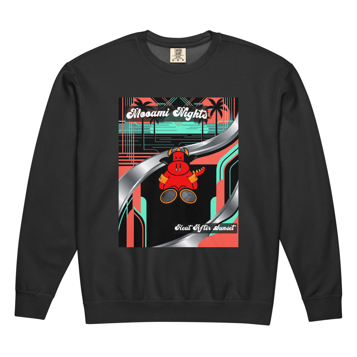 Pocket Cows Unisex Garment-Dyed Lightweight Fleece Crewneck Sweatshirt I Comfort Colors — Pasture Vice — Design 272