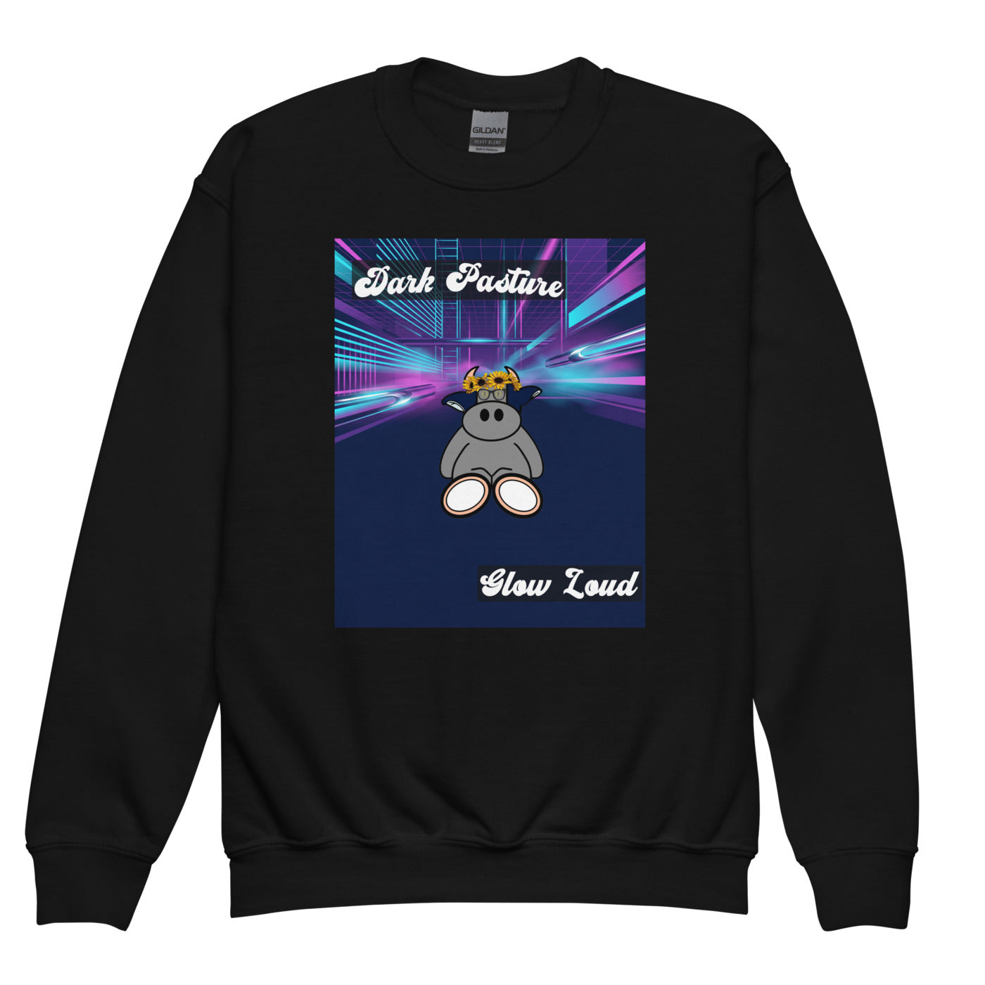 Pocket Cows Youth Crew Neck Sweatshirt — Design 255