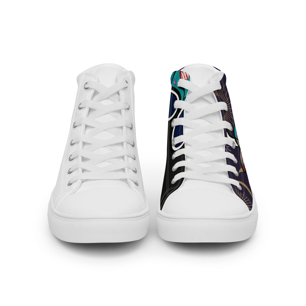 Pocket Cows Men's High Top Canvas Shoes — Written In The Herd — Design 803