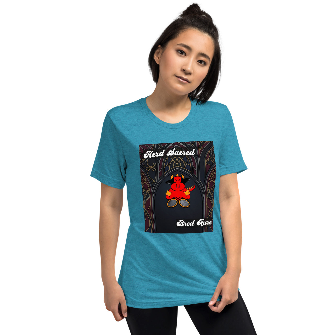 Pocket Cows Unisex Tri-Blend T-Shirt — Design 267
