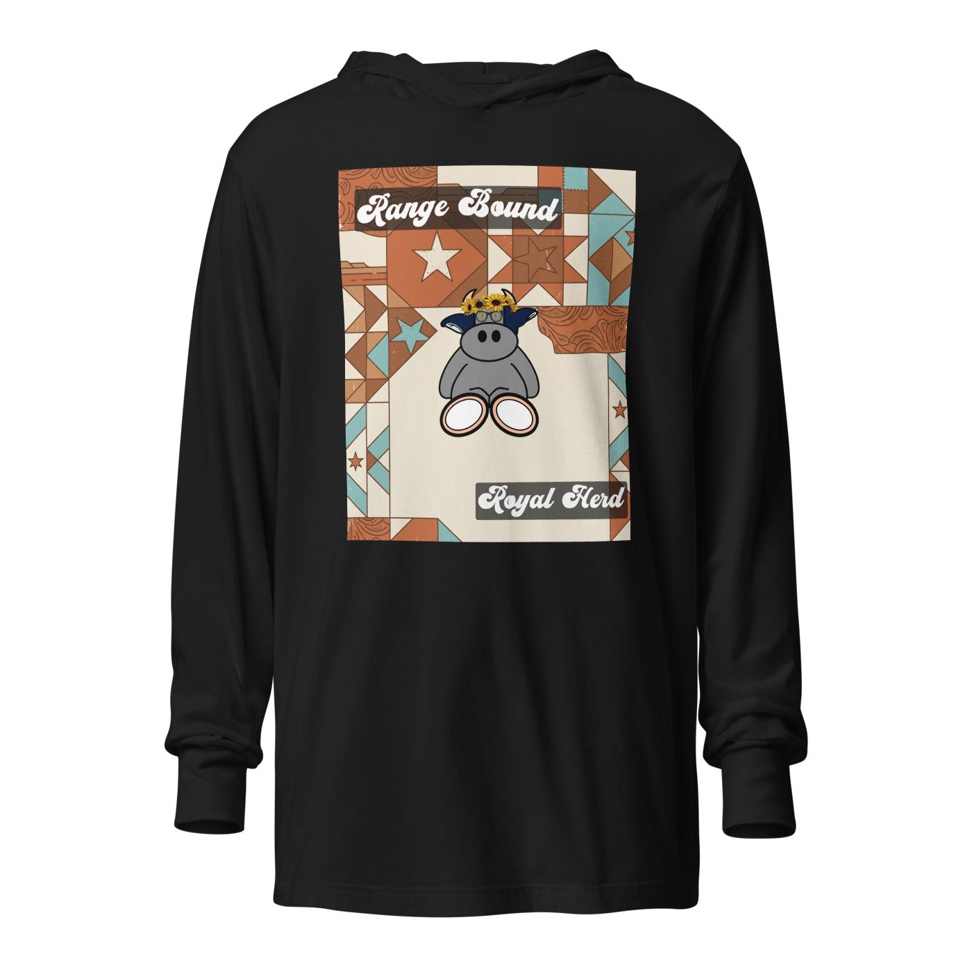 Pocket Cows Unisex Hooded Long Sleeve Tee — Design 258