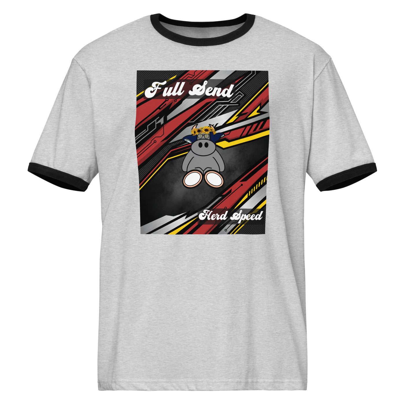 Pocket Cows Unisex Ringer T-Shirt — Design 265