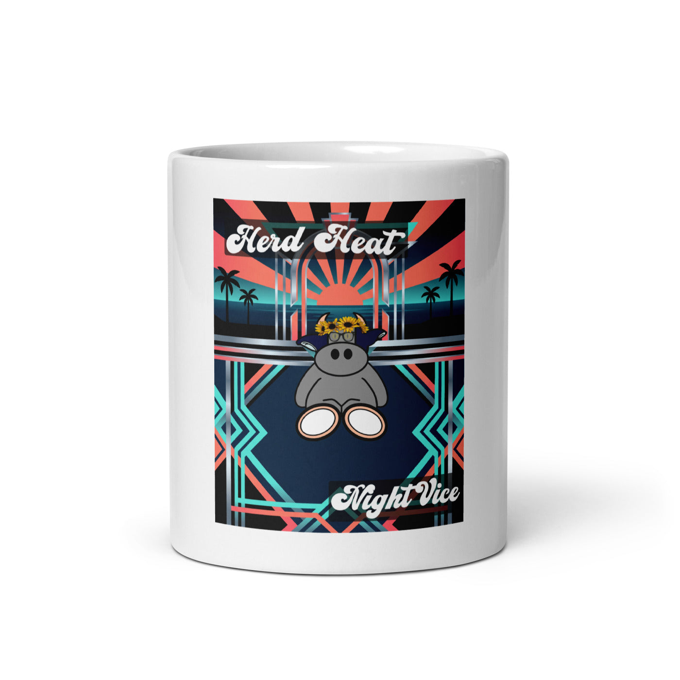 Pocket Cows White Glossy Mug — Pasture Vice — Design 281