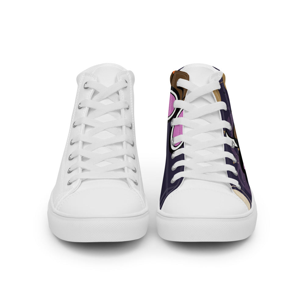 Pocket Cows Men's High Top Canvas Shoes — Written In The Herd — Design 768
