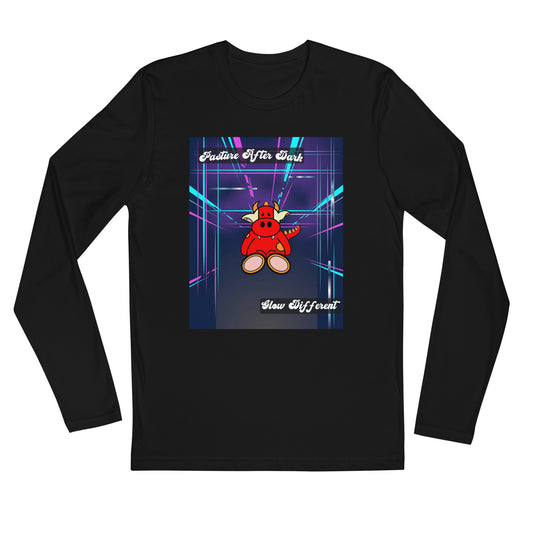 Pocket Cows Men's Fitted Long Sleeve Shirt — Design 273